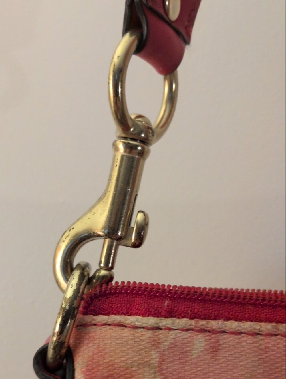 Coach Pink Floral Print Crossbody Bag with Cream Strap - Picture 5 of 14